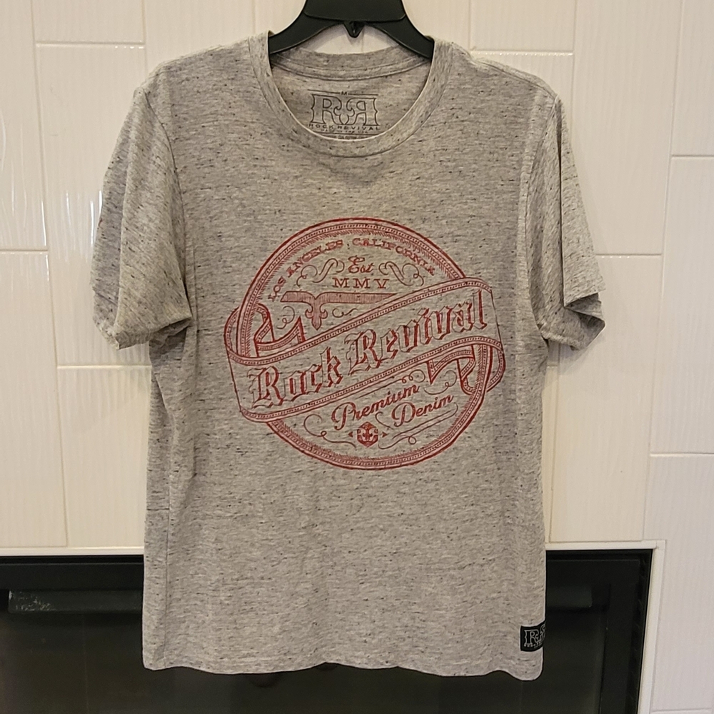 Mens Rock Revival Premium Denim T-shirt Size M